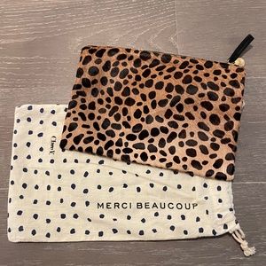 Clare V Leopard Flat Haircalf Clutch